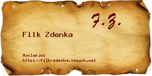 Filk Zdenka névjegykártya